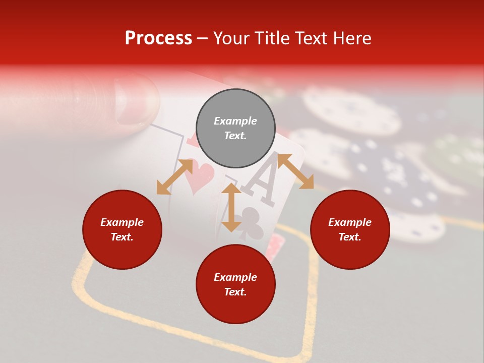 A Hand Holding A Playing Card Over A Casino Table PowerPoint Template