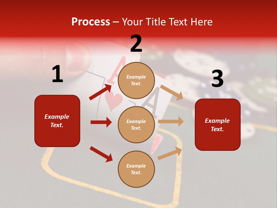 A Hand Holding A Playing Card Over A Casino Table PowerPoint Template