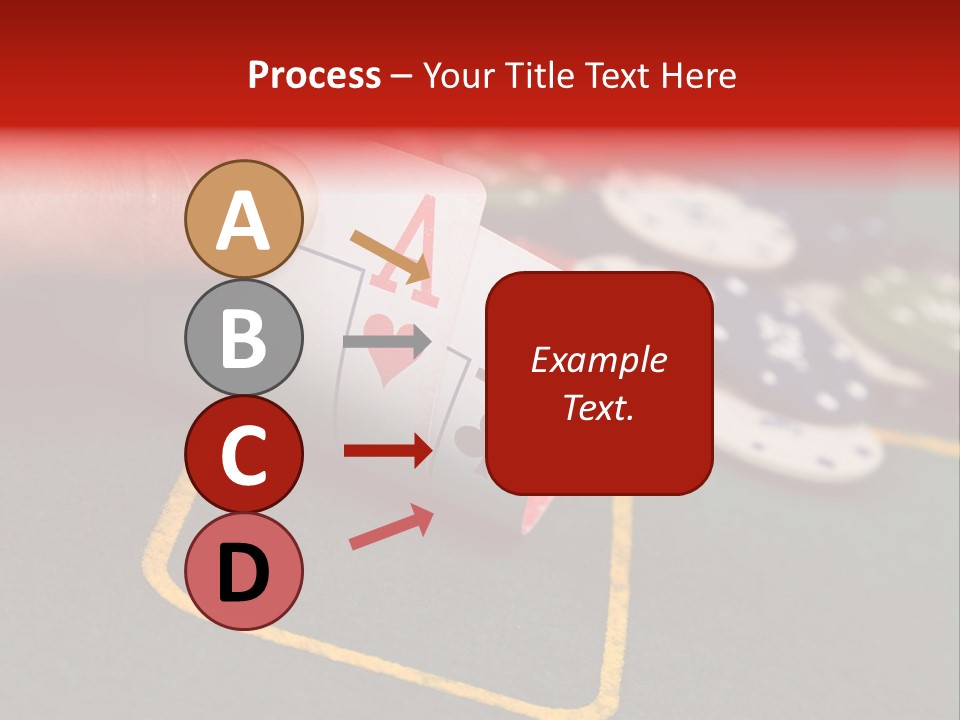 A Hand Holding A Playing Card Over A Casino Table PowerPoint Template