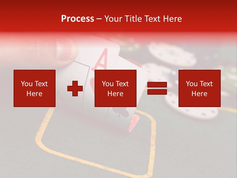 A Hand Holding A Playing Card Over A Casino Table PowerPoint Template