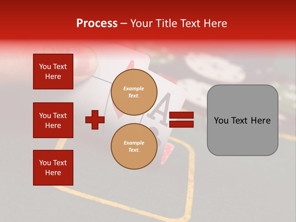 A Hand Holding A Playing Card Over A Casino Table PowerPoint Template