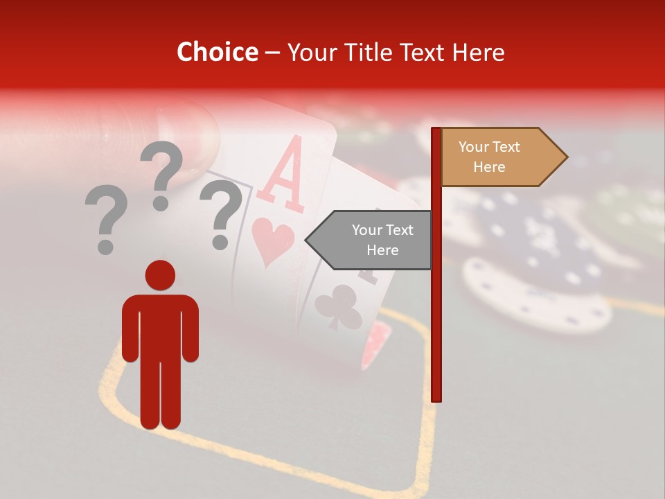 A Hand Holding A Playing Card Over A Casino Table PowerPoint Template