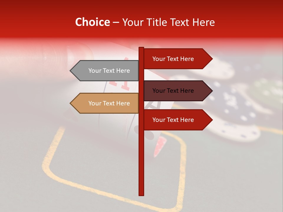 A Hand Holding A Playing Card Over A Casino Table PowerPoint Template