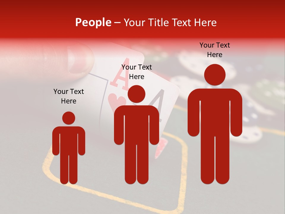 A Hand Holding A Playing Card Over A Casino Table PowerPoint Template