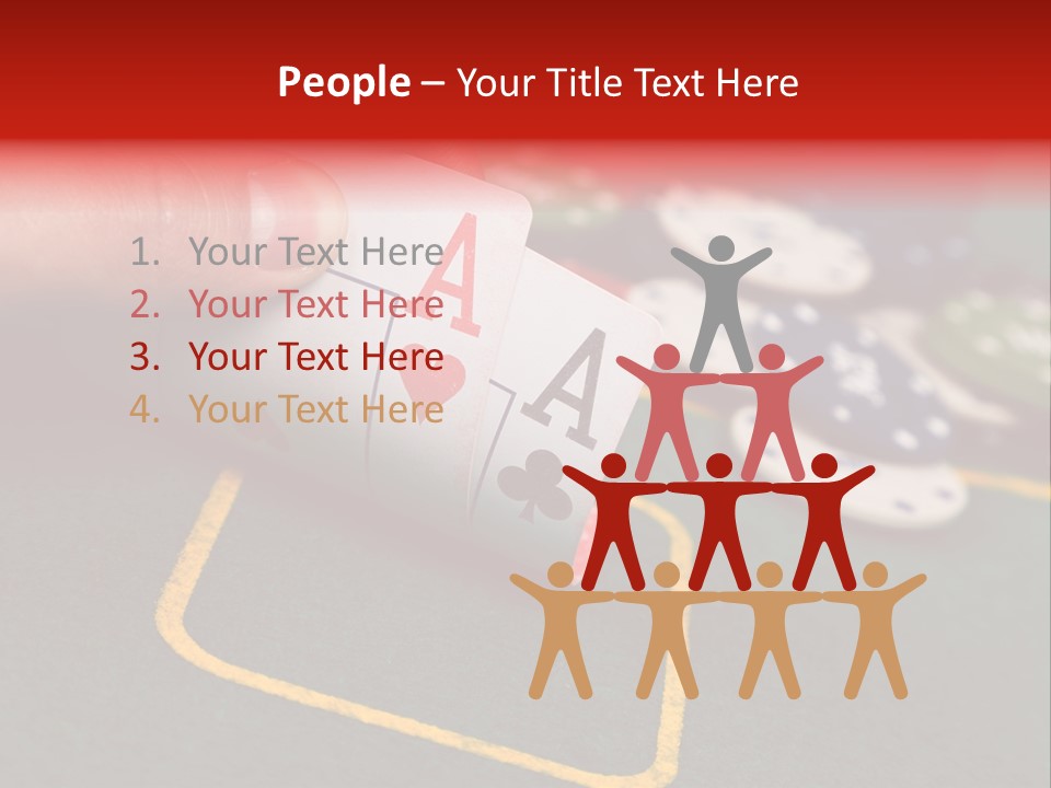 A Hand Holding A Playing Card Over A Casino Table PowerPoint Template