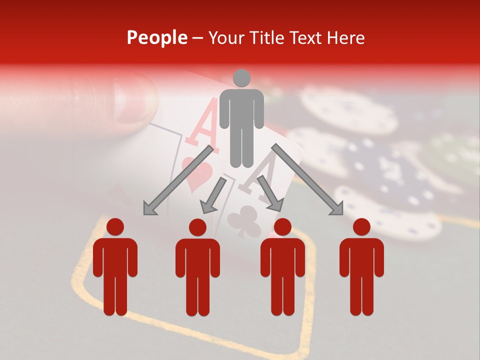 A Hand Holding A Playing Card Over A Casino Table PowerPoint Template