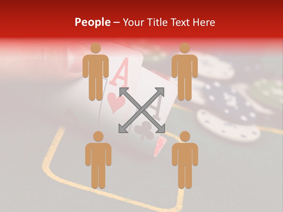 A Hand Holding A Playing Card Over A Casino Table PowerPoint Template