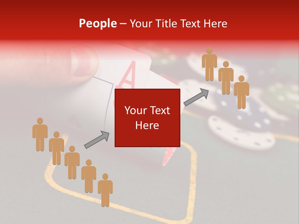 A Hand Holding A Playing Card Over A Casino Table PowerPoint Template