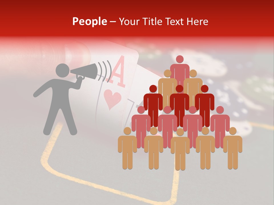 A Hand Holding A Playing Card Over A Casino Table PowerPoint Template