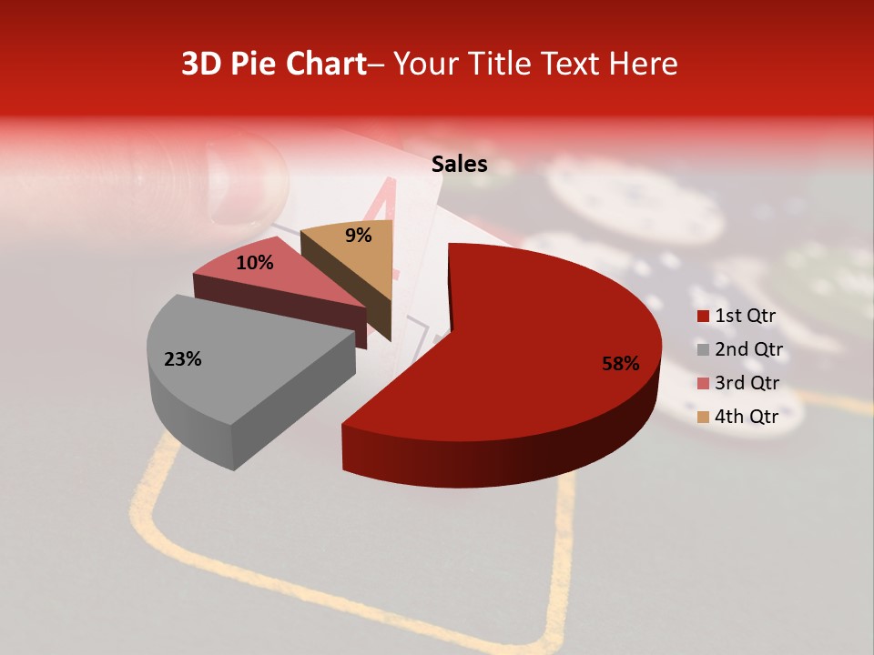 A Hand Holding A Playing Card Over A Casino Table PowerPoint Template