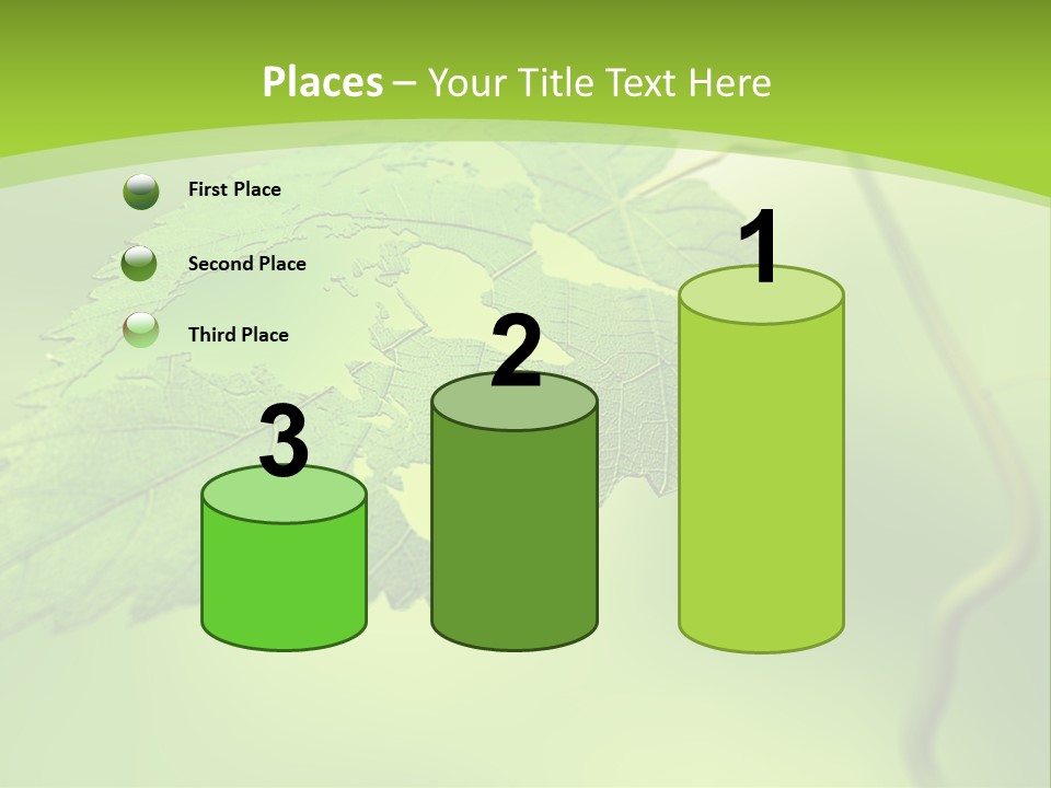 A Green Leaf On A Green Background PowerPoint Template