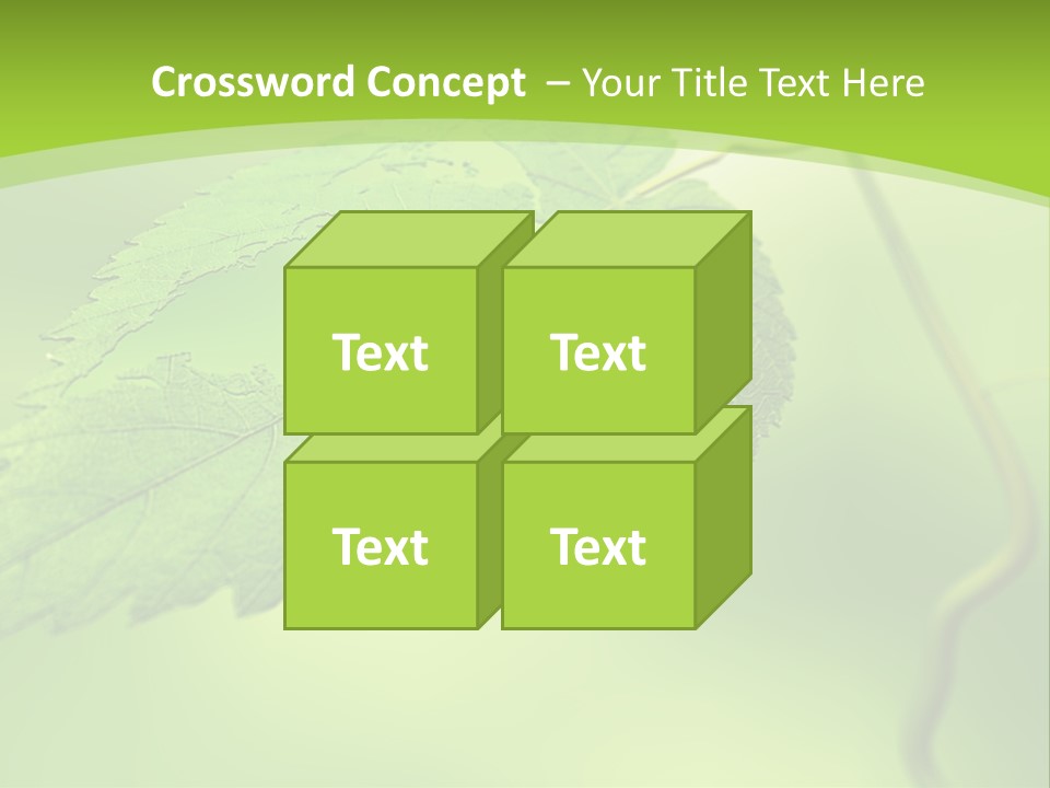 A Green Leaf On A Green Background PowerPoint Template