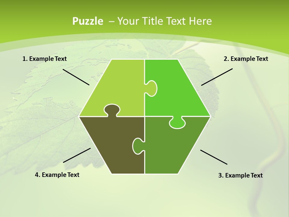 A Green Leaf On A Green Background PowerPoint Template