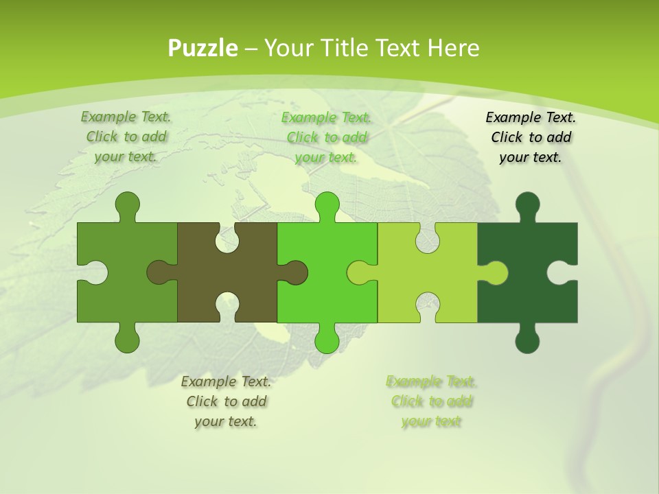 A Green Leaf On A Green Background PowerPoint Template