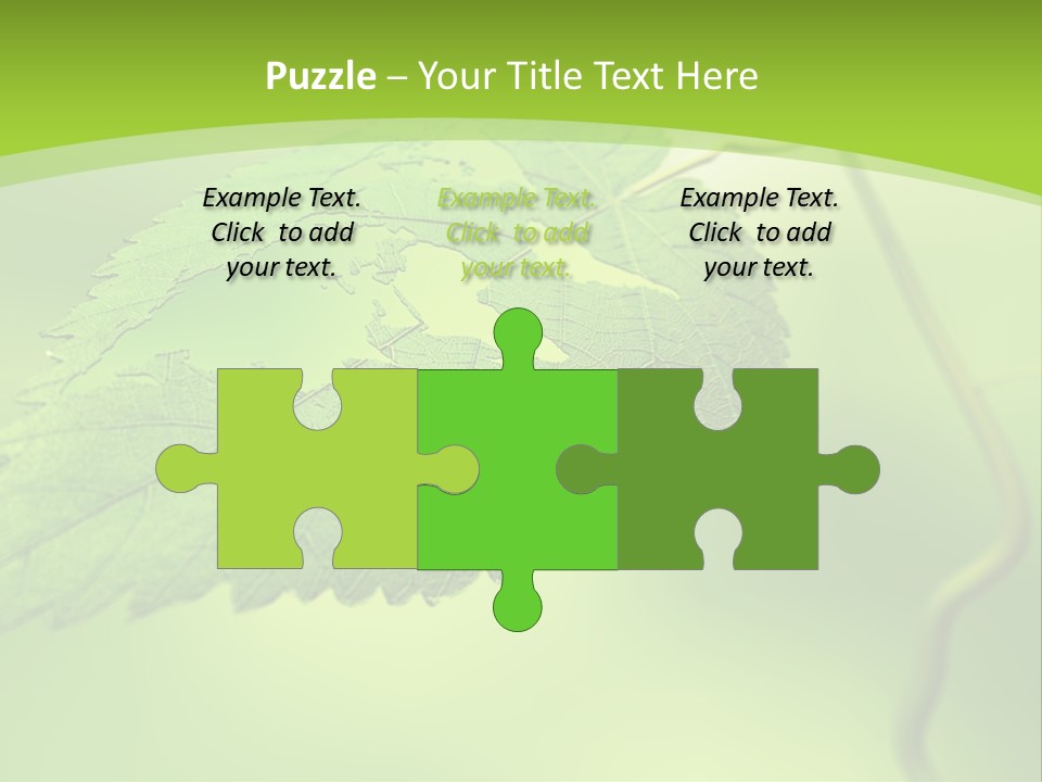 A Green Leaf On A Green Background PowerPoint Template