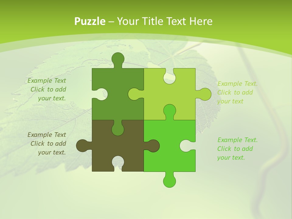 A Green Leaf On A Green Background PowerPoint Template