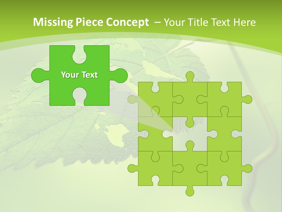 A Green Leaf On A Green Background PowerPoint Template
