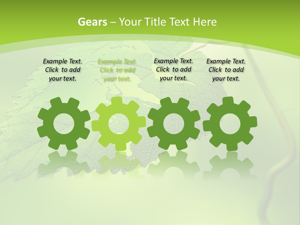 A Green Leaf On A Green Background PowerPoint Template