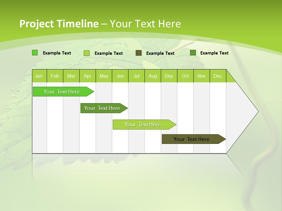 A Green Leaf On A Green Background PowerPoint Template