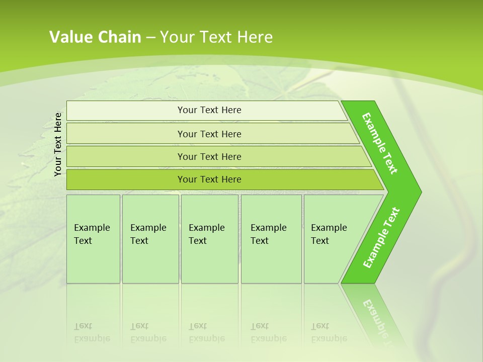 A Green Leaf On A Green Background PowerPoint Template