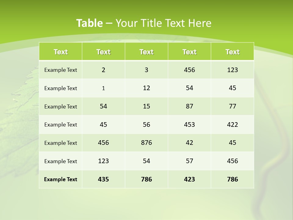 A Green Leaf On A Green Background PowerPoint Template