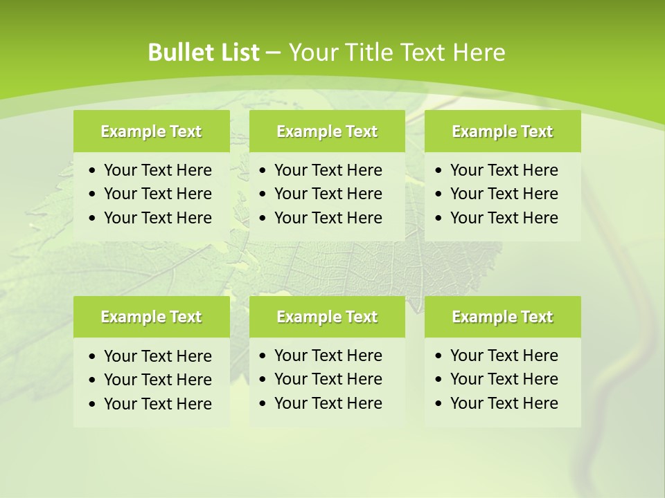 A Green Leaf On A Green Background PowerPoint Template