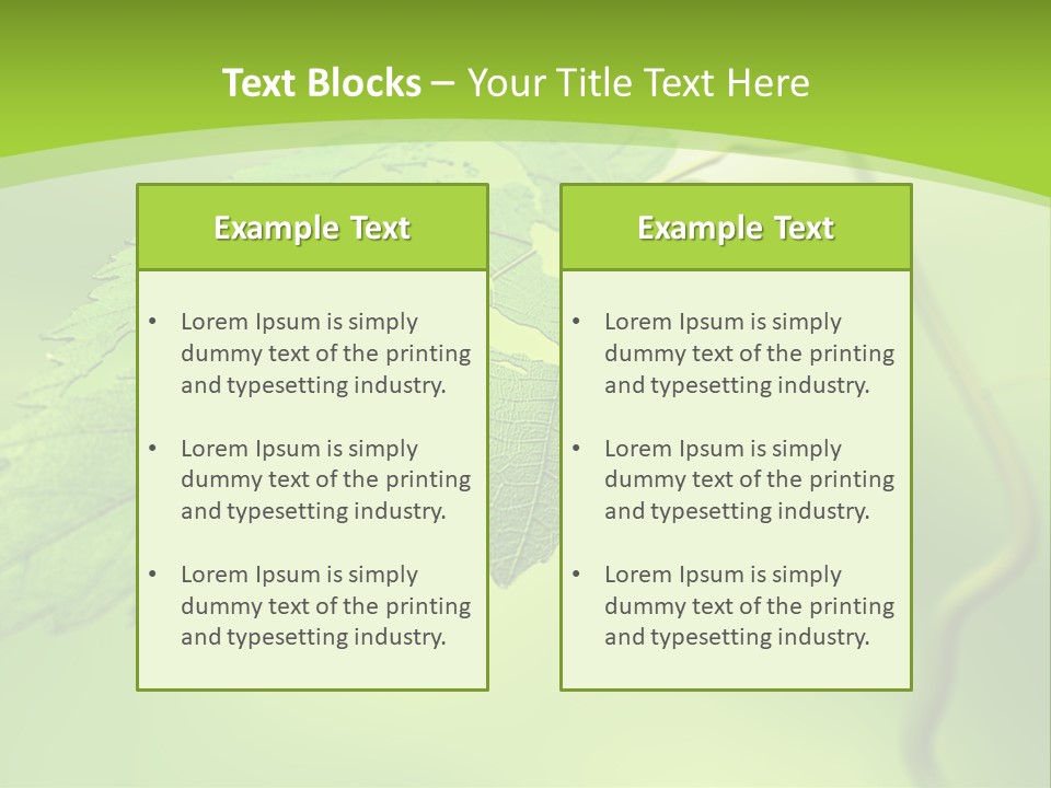 A Green Leaf On A Green Background PowerPoint Template