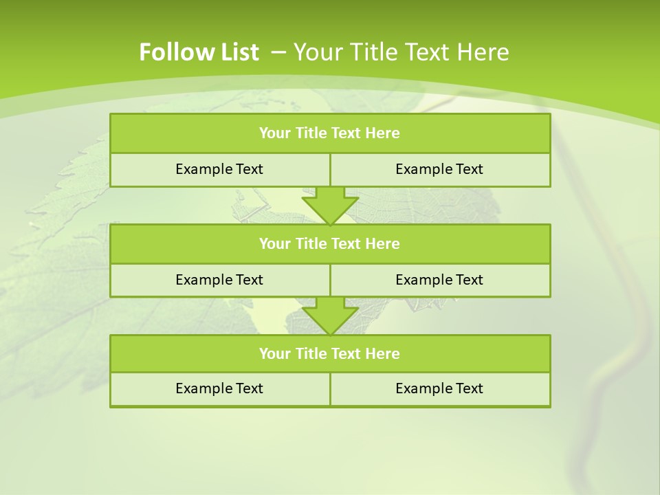 A Green Leaf On A Green Background PowerPoint Template