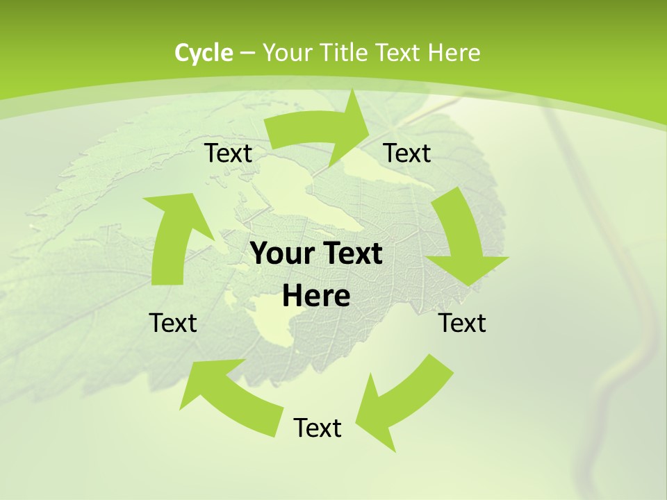 A Green Leaf On A Green Background PowerPoint Template