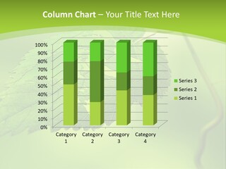 A Green Leaf On A Green Background PowerPoint Template