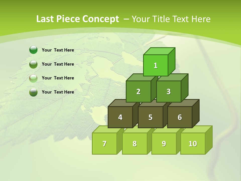 A Green Leaf On A Green Background PowerPoint Template