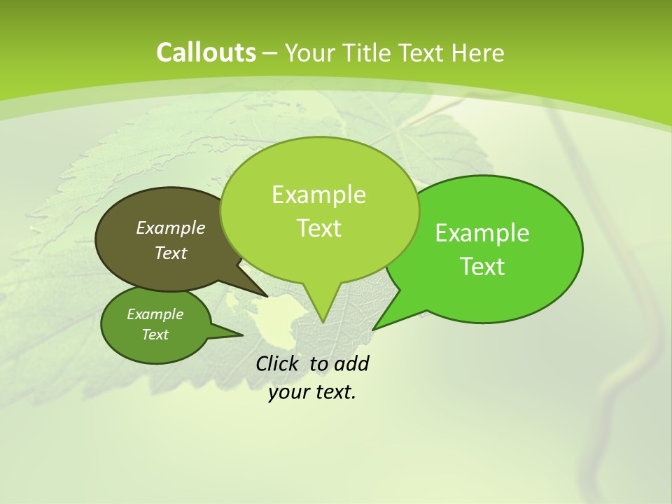 A Green Leaf On A Green Background PowerPoint Template