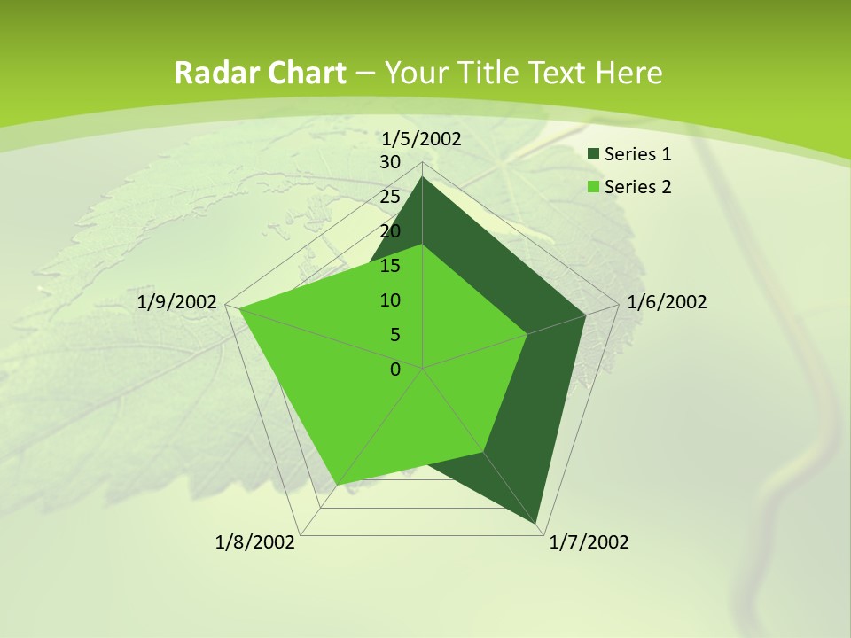A Green Leaf On A Green Background PowerPoint Template