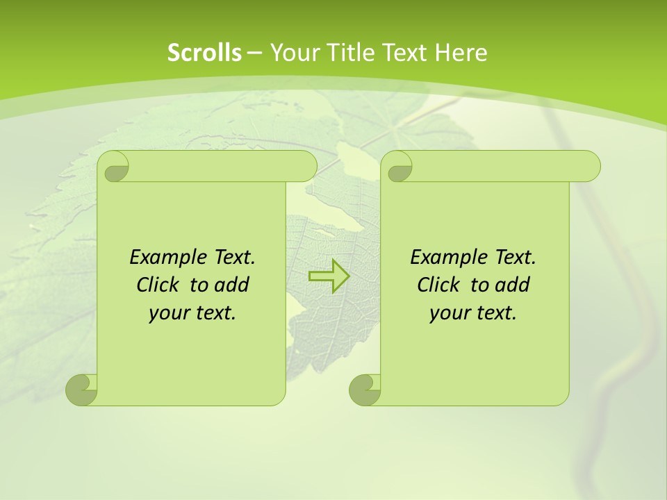 A Green Leaf On A Green Background PowerPoint Template