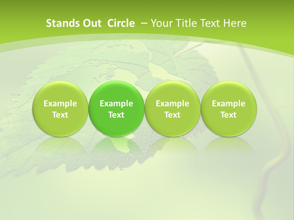 A Green Leaf On A Green Background PowerPoint Template