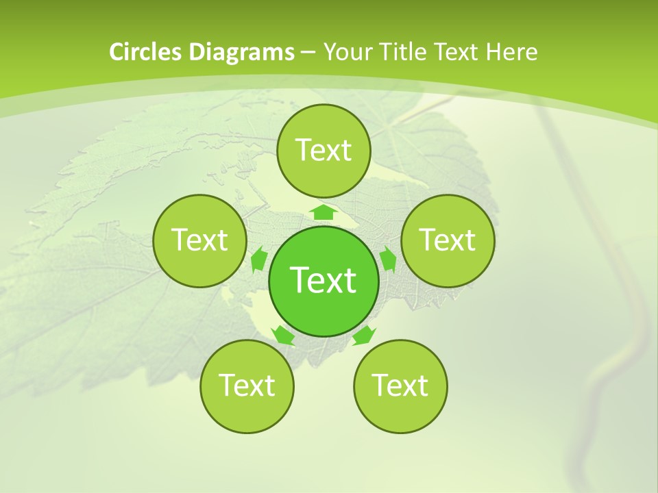 A Green Leaf On A Green Background PowerPoint Template