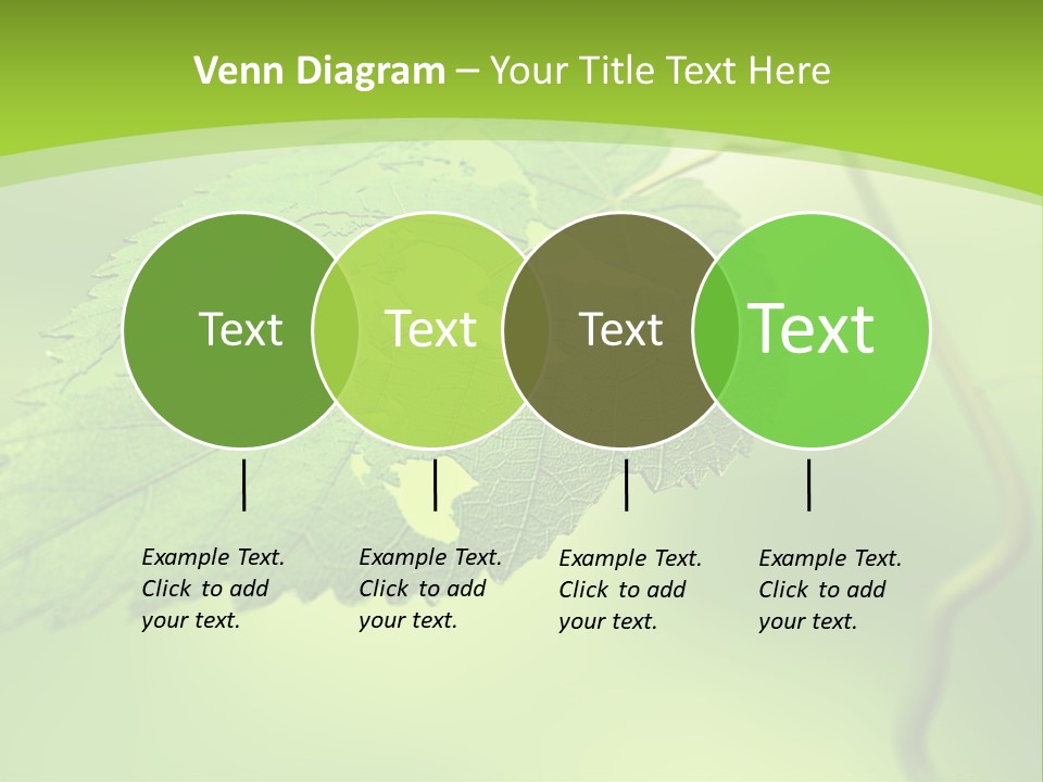 A Green Leaf On A Green Background PowerPoint Template