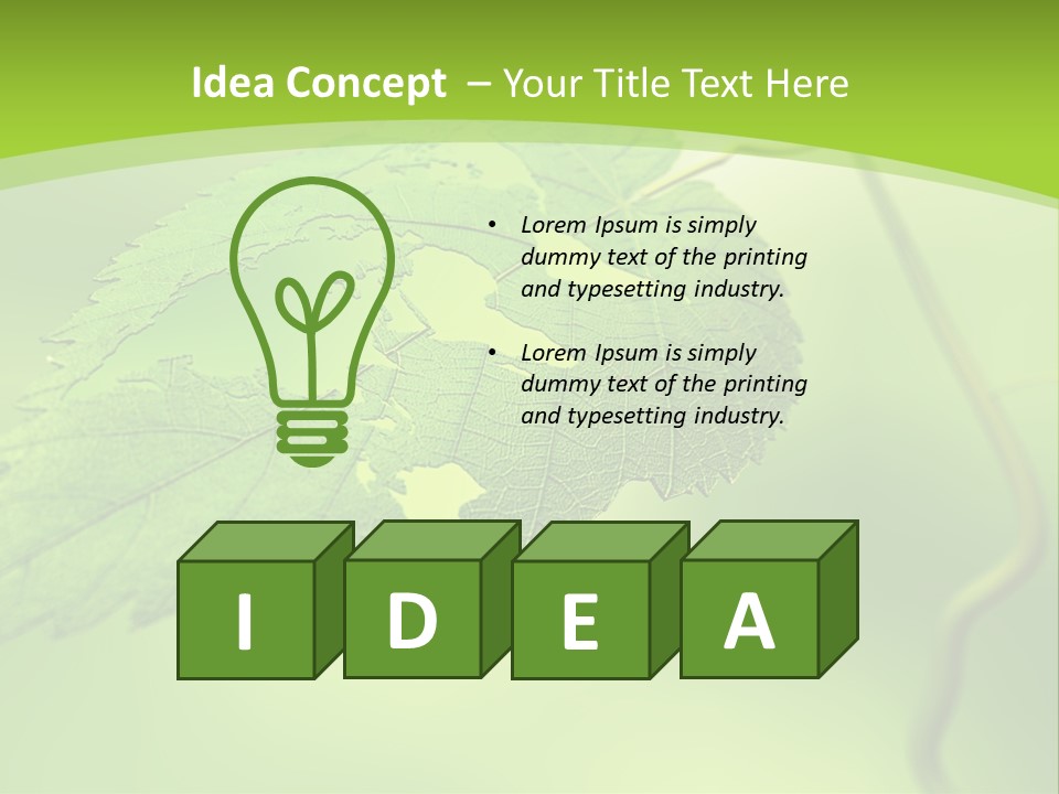 A Green Leaf On A Green Background PowerPoint Template