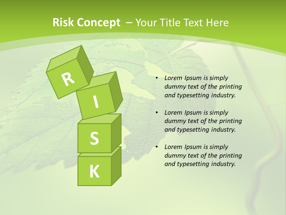 A Green Leaf On A Green Background PowerPoint Template