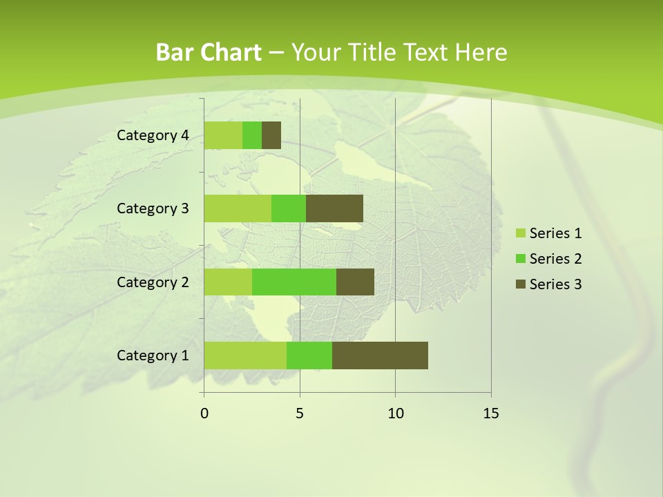 A Green Leaf On A Green Background PowerPoint Template