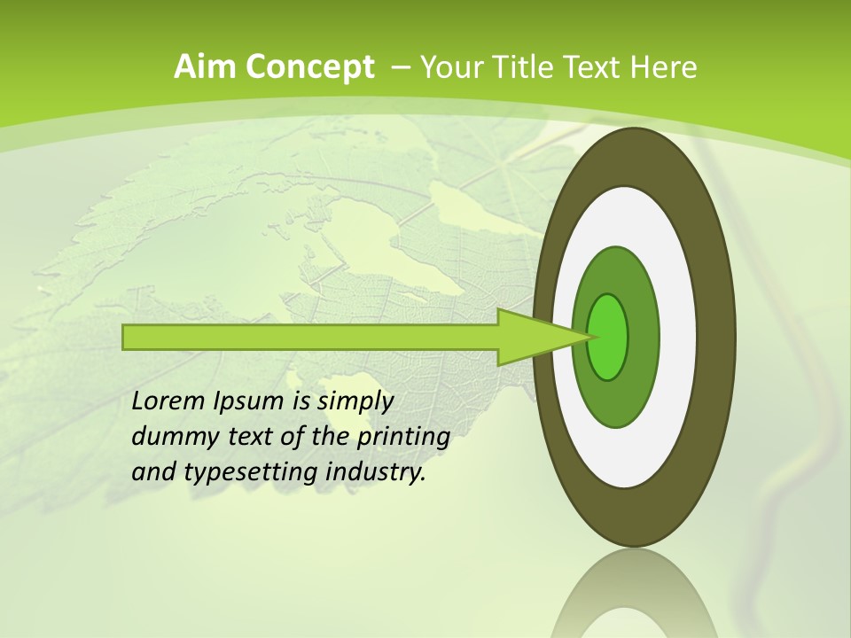 A Green Leaf On A Green Background PowerPoint Template