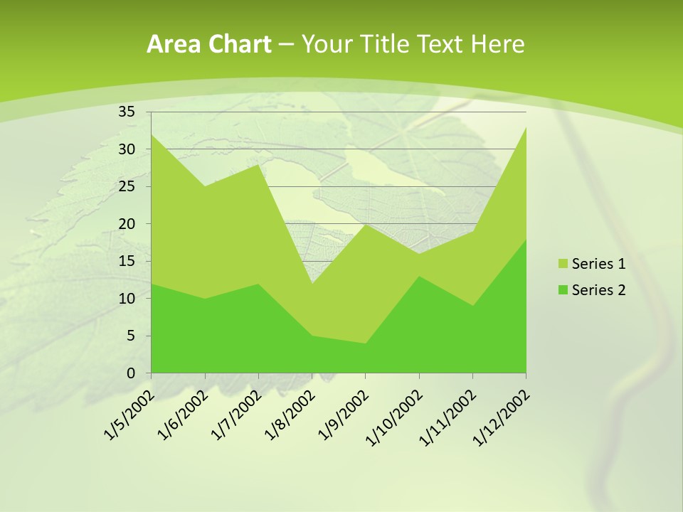 A Green Leaf On A Green Background PowerPoint Template
