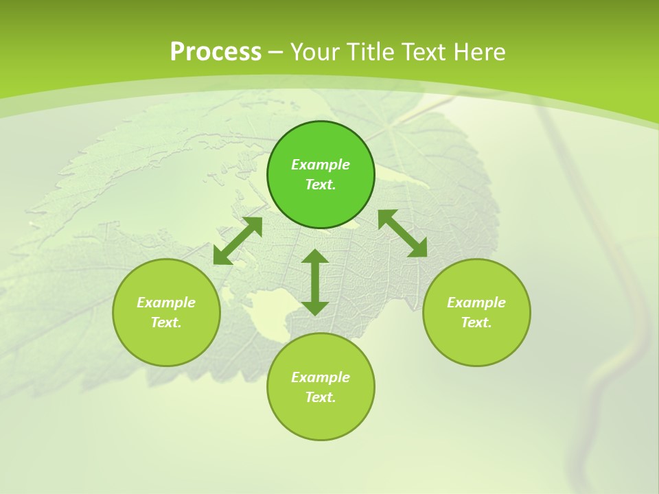 A Green Leaf On A Green Background PowerPoint Template
