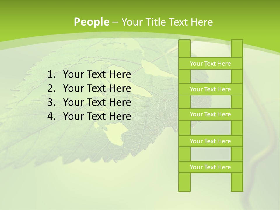 A Green Leaf On A Green Background PowerPoint Template