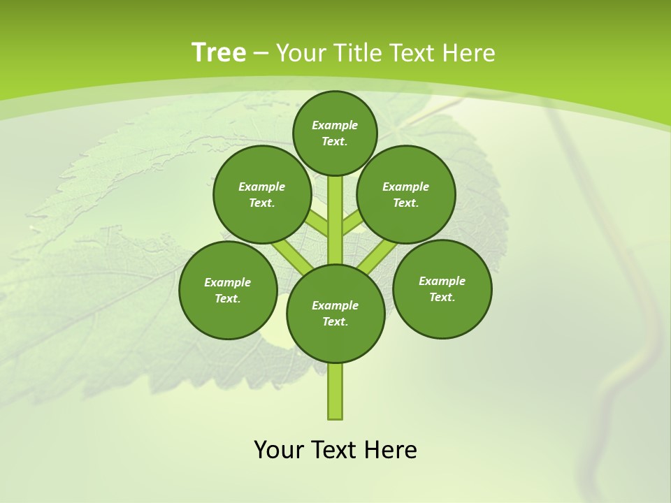 A Green Leaf On A Green Background PowerPoint Template