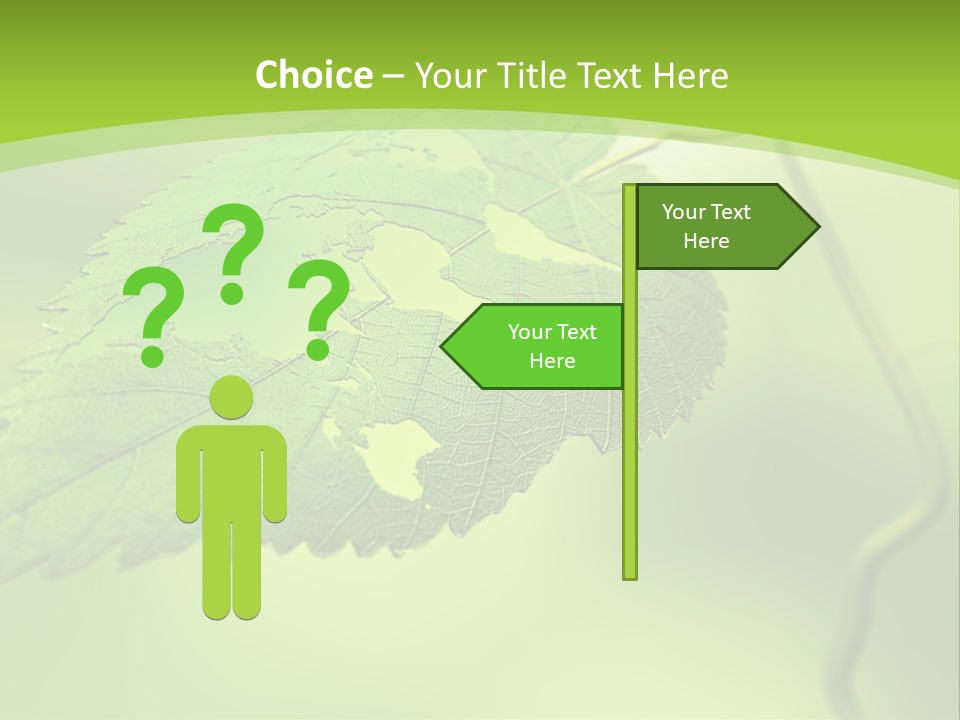 A Green Leaf On A Green Background PowerPoint Template