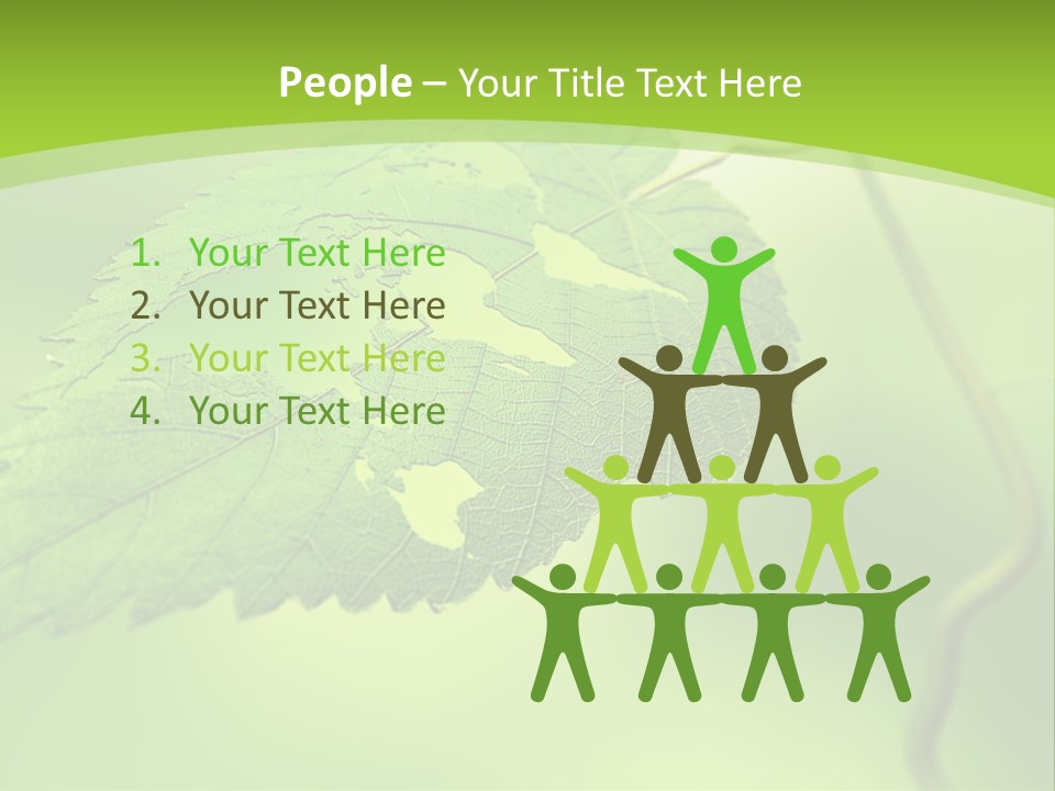 A Green Leaf On A Green Background PowerPoint Template