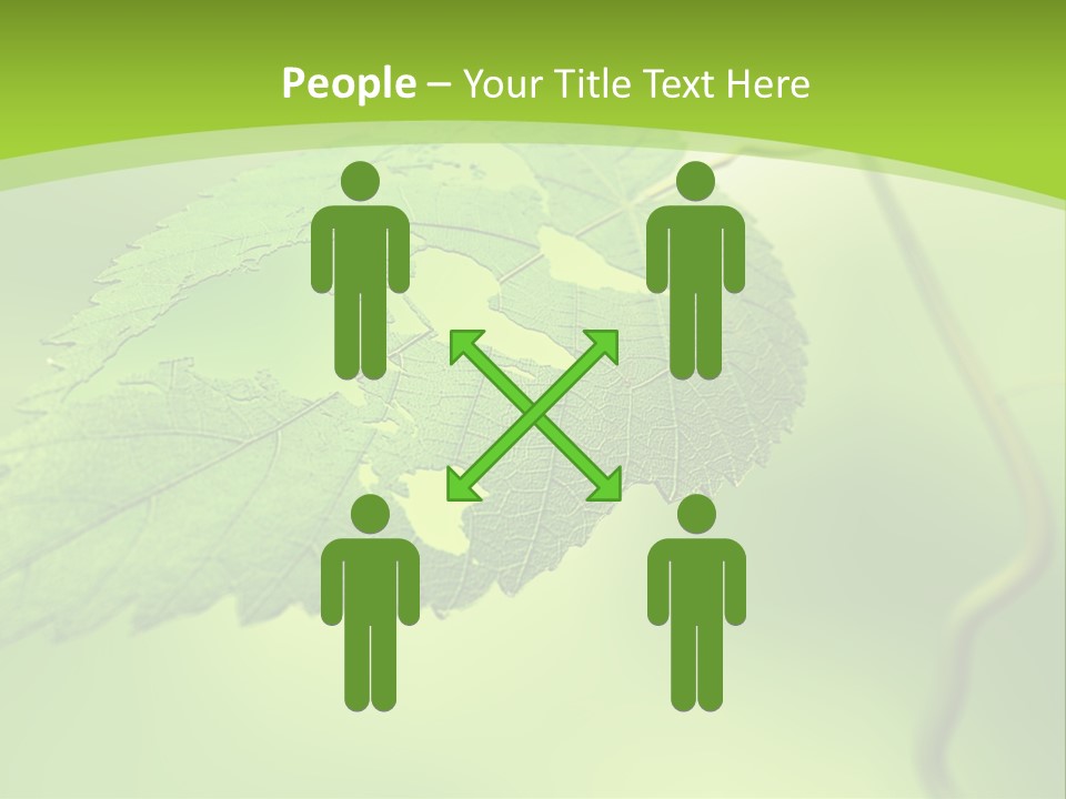 A Green Leaf On A Green Background PowerPoint Template