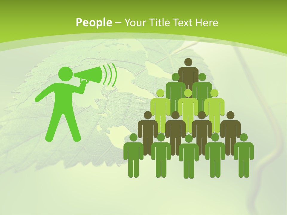 A Green Leaf On A Green Background PowerPoint Template