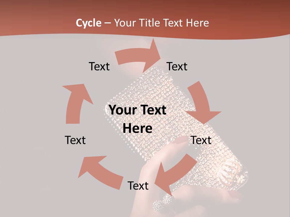 A Woman Holding A Cell Phone In Her Hand PowerPoint Template